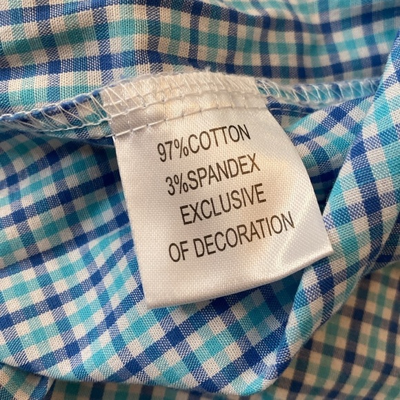 Tailorbyrd Men’s Blue and White Plaid Button Down Shirt Size L - Picture 5 of 6